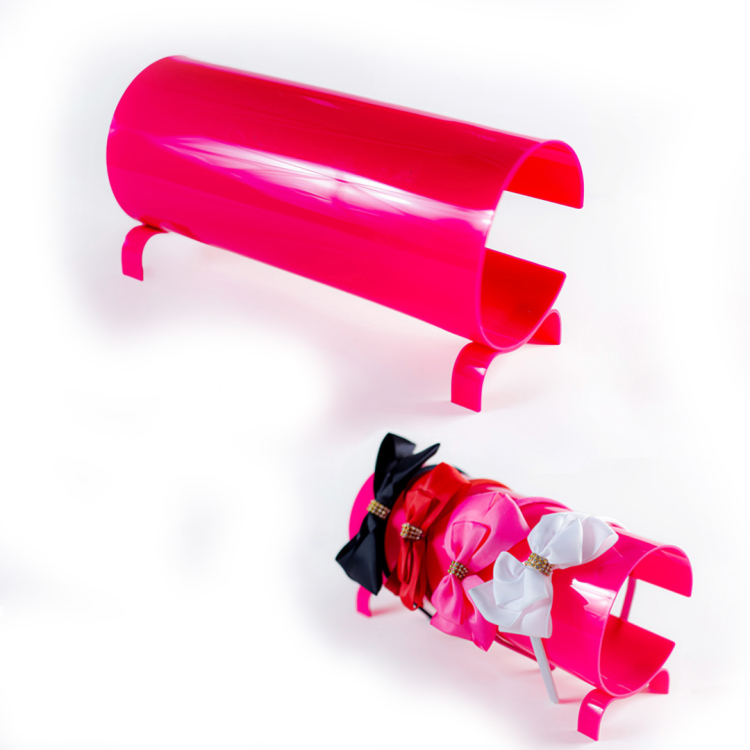Expositor Para Tiara 29cm Acrílico - Rosa 1