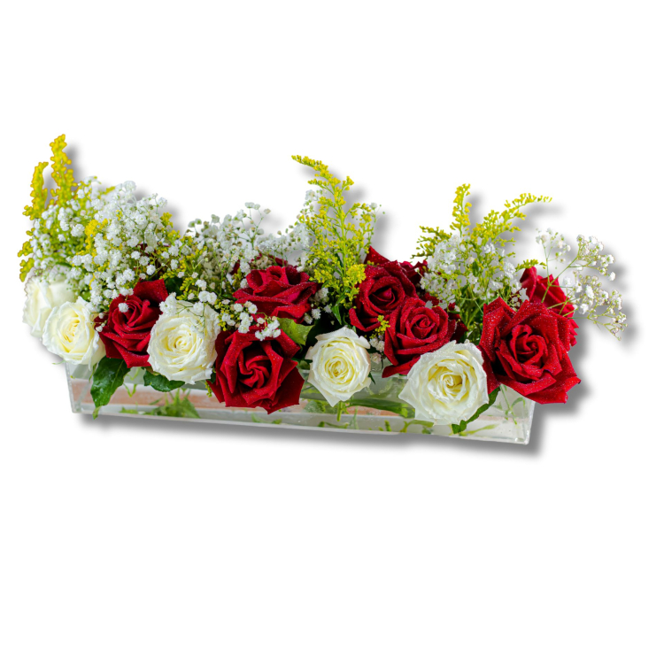 Vaso De Flores Em Acrílico 3mm Elegância Moderna Centro Mesa 40 x 10 x 6 1