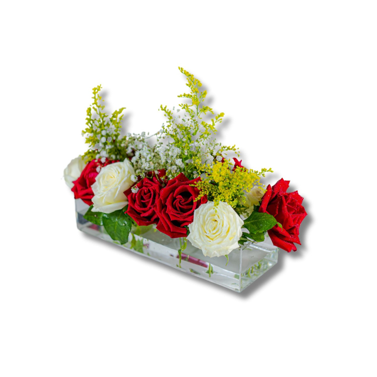 Vaso De Flores Em Acrílico 3mm Elegância Moderna Centro Mesa 30 x 10 x 6 1