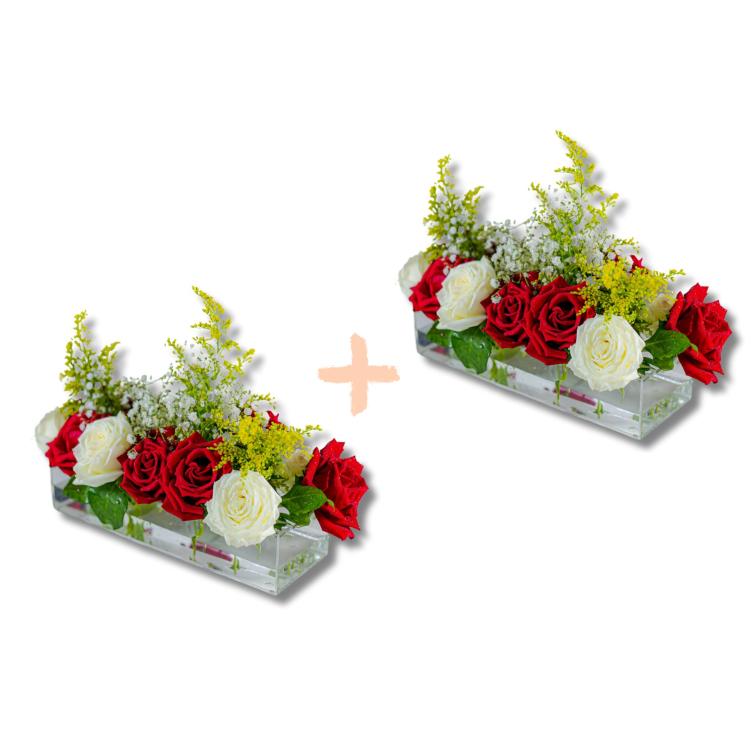 KIT 02 UN Vaso de Flores em Acrílico de Mesa 30 x 10 x 6 cm 1