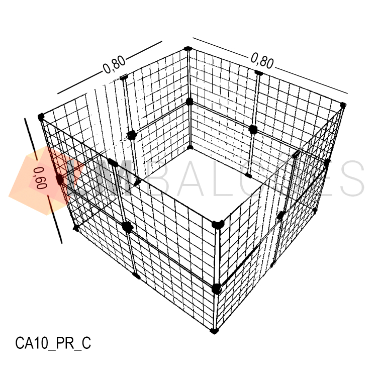 Cercadinho Para Pet Tela Aramada - 0,80 x 0,30 x 0,40 1