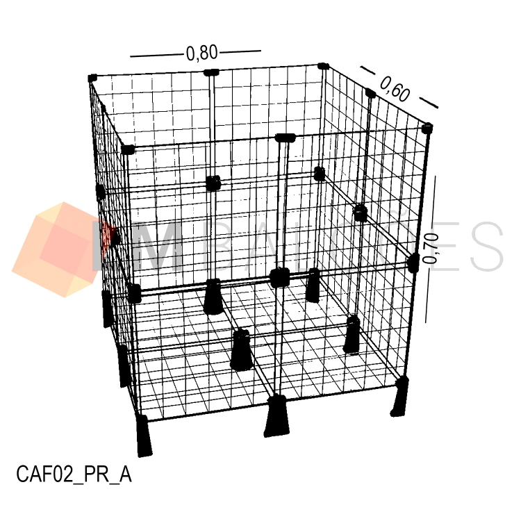 Cercadinho Para Animais Com Fundo - 0,80 x 0,70 x 0,60 1