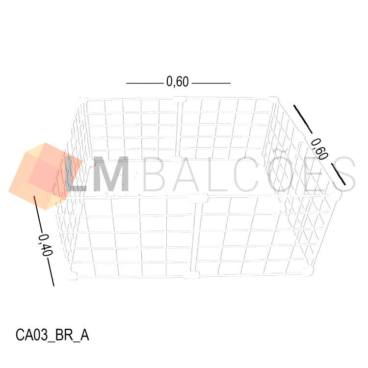 Cercadinho Para Porquinho Da Índia Tela Aramada 0,60X 0,60 X 0,40 BRANCO 1
