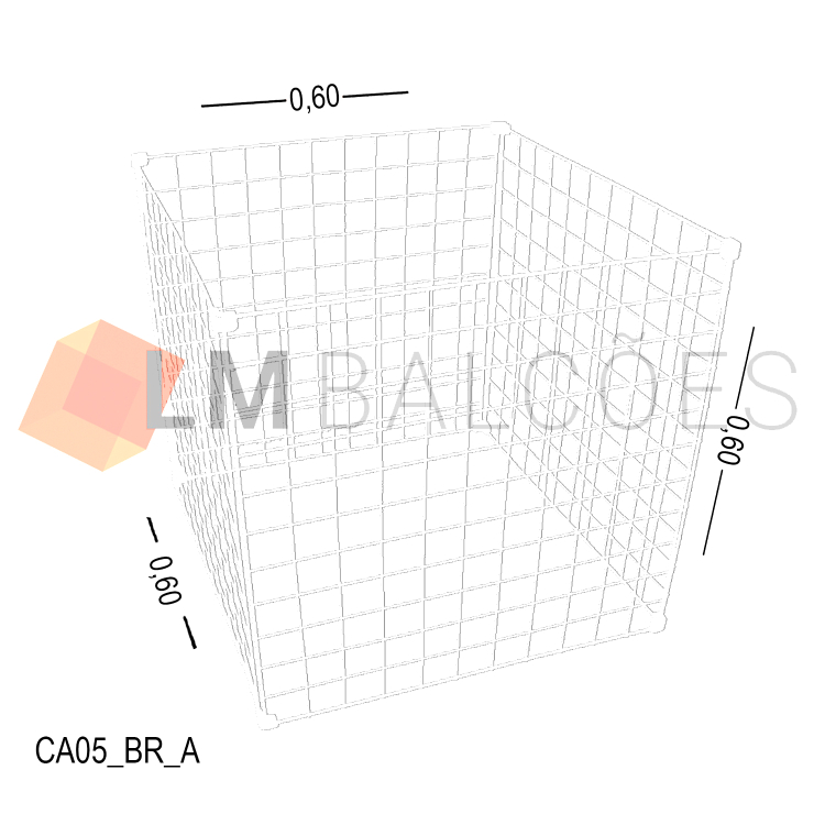 Cercadinho Para Animais Tela Aramada 0,60 X 0,60 X 0,60 BRANCO 1