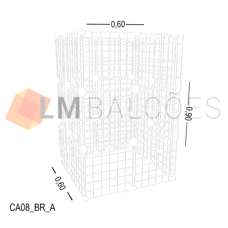 Cercadinho Aramado Branco Para Pet - 0,60 X 0,90 X 0,60m