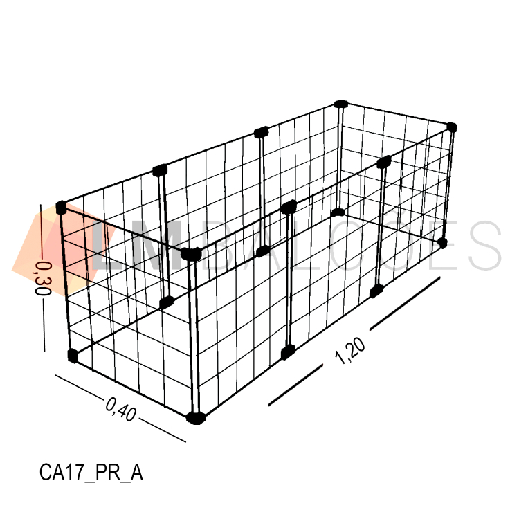 Cercadinho Para Pet Tela Aramada - 1,20 x 0,30 x 0,40 1