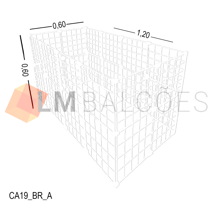 Cercadinho Para Animais Tela Aramada 1,20 X 0,60 X 0,60 BRANCO 1
