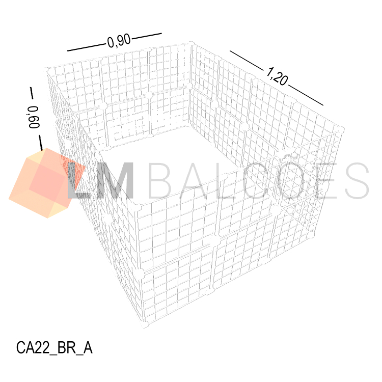 Cercadinho Para Animais Tela Aramada 1,20 X 0,90 X 0,60 BRANCO 1