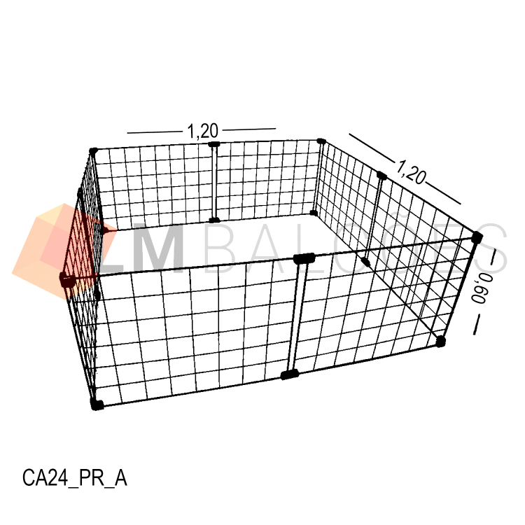 Cercadinho Para Tela Aramada - 1,20 x 0,60 x 1,20 1