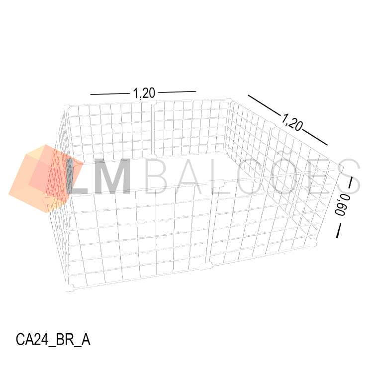 Cercadinho Aramado Branco T60 Para Pet - 1,20 x 0,60 x 1,20m