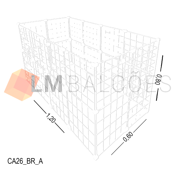 Cercadinho Para Animais Tela Aramada 1,20 X 0,80 X 0,60 BRANCO 1