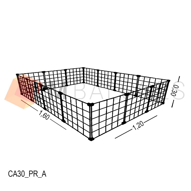Cercadinho Para Animais Tela Aramada - 1,60 x 0,30 x 1,20 1