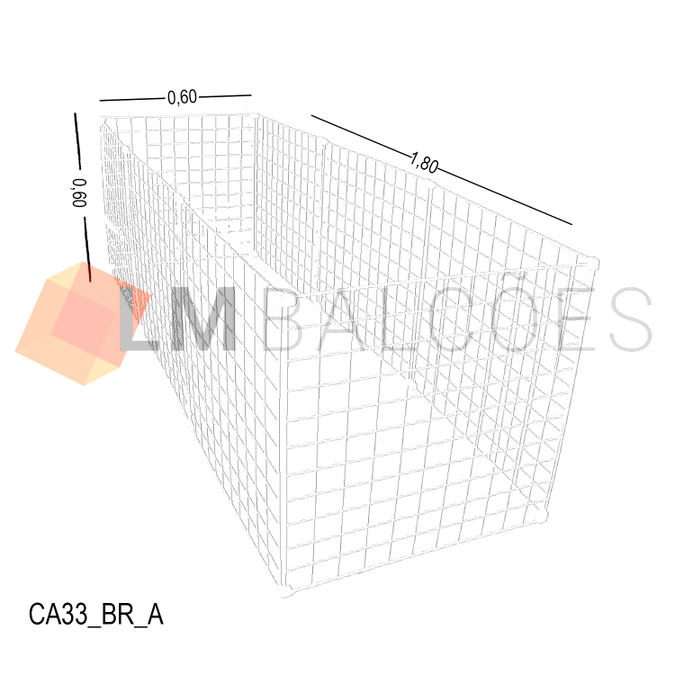 Cercadinho Para Animais Tela Aramada 1,80 X 0,60 X 0,60 BRANCO 1