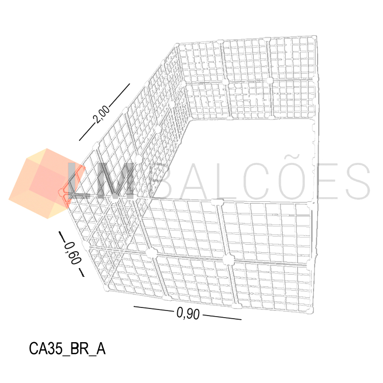 Cercadinho Para Pet Tela Aramada  2,00 x 0,60 x 0,90 - BRANCO 2