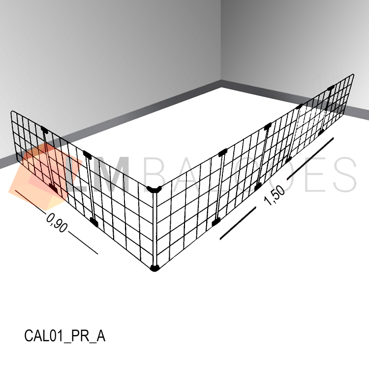 Cercadinho Para Pet - Tela Aramada em L - 0,90x0,30x1,80 1