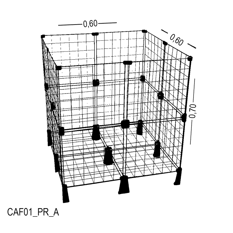 Cercadinho Para Animais Com Fundo - 0,60 x 0,70 x 0,60 1
