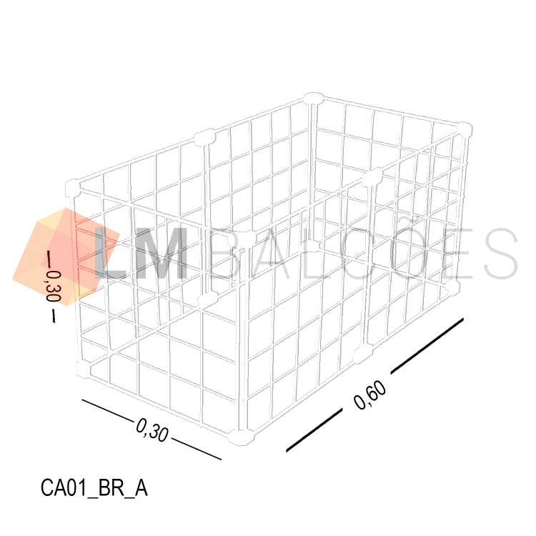 Cercadinho Para Pet Tela Aramada - 0,60 x 0,30 x 0,30 - BRANCO 4