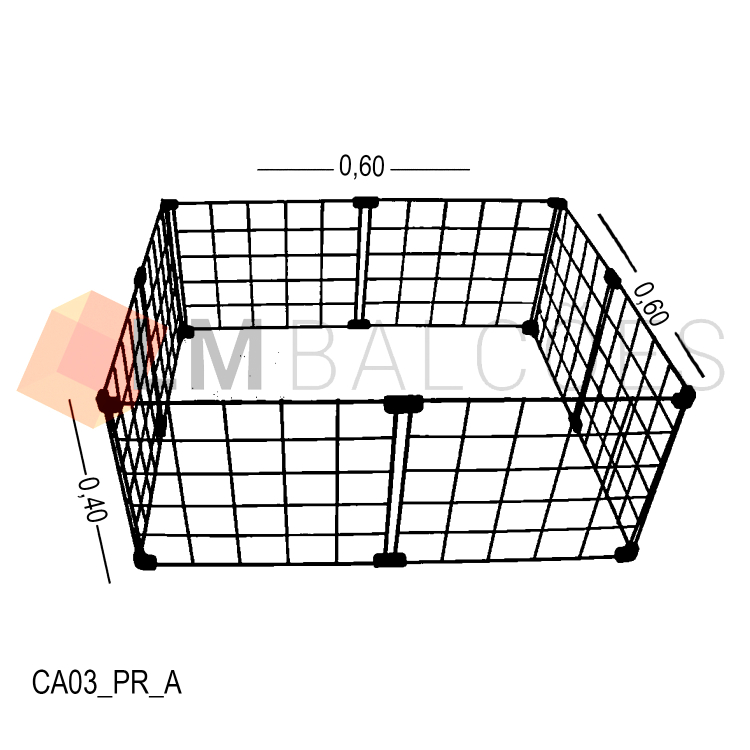 Cercadinho Tela aramado - 0,60 x 0,60 x 0,40 1