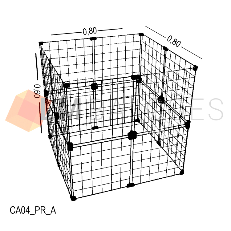 Cercadinho Para Animais Tela Aramada 0,60 X 0,60 X 0,60 1