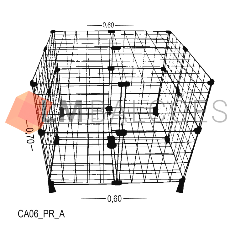 Cercadinho Para Pet Tela Aramada  0,60 x 0,70 x 0,60 2