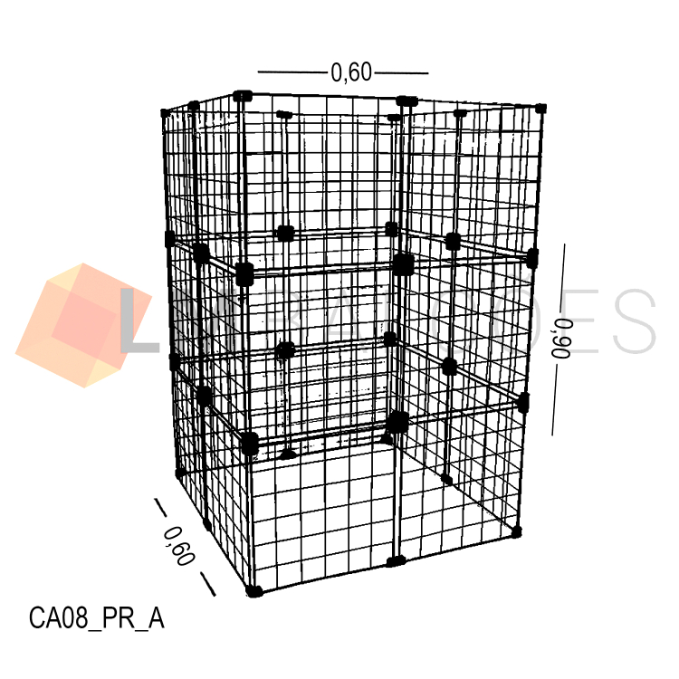 Cercadinho Para Animais Tela Aramada 0,60 X 0,90 X 0,60 1
