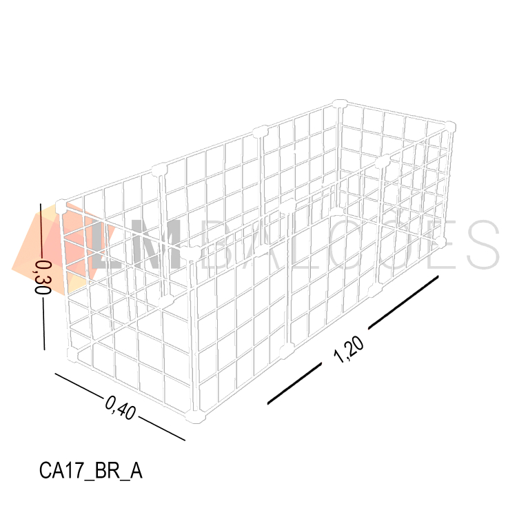 Cercadinho Para Pet Tela Aramada - 1,20 x 0,30 x 0,40 - BRANCO 3