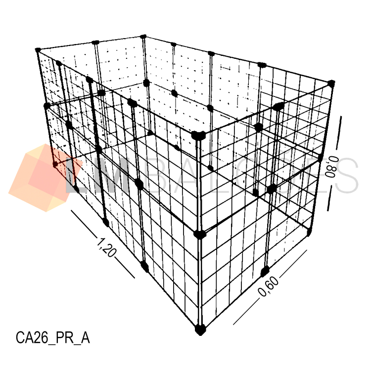 Cercadinho Para Animais Tela Aramada 1,20 X 0,80 X 0,60 1
