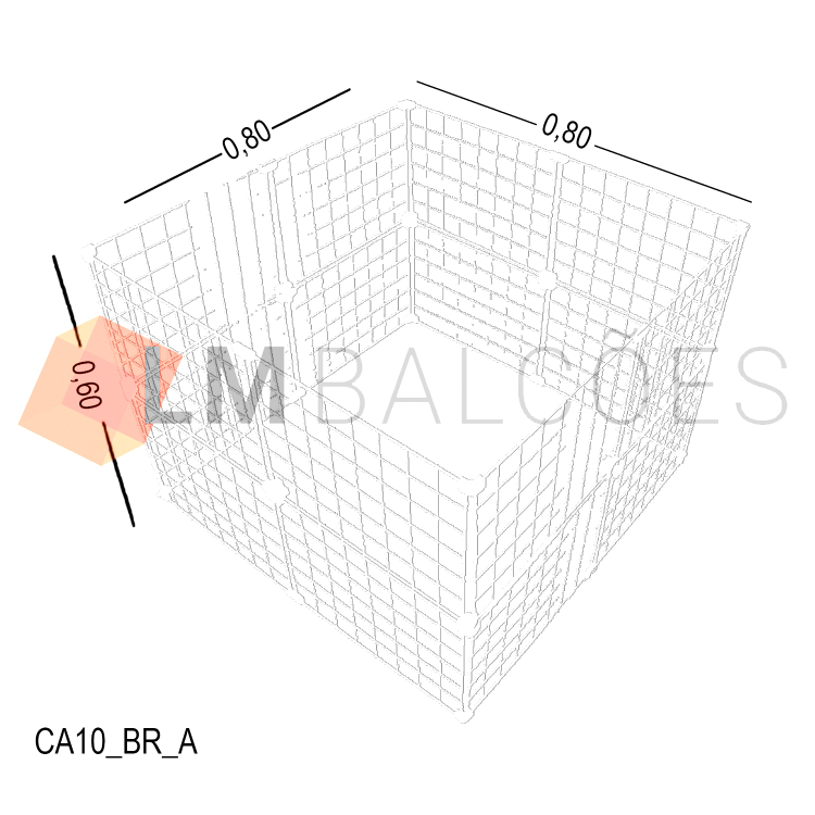 Cercadinho Aramado Branco Para Pet - 0,80 x 0,60 x 0,80m