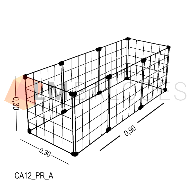 Cercadinho Para Pet Tela Aramada - 0,90 x 0,30 x 0,30 1