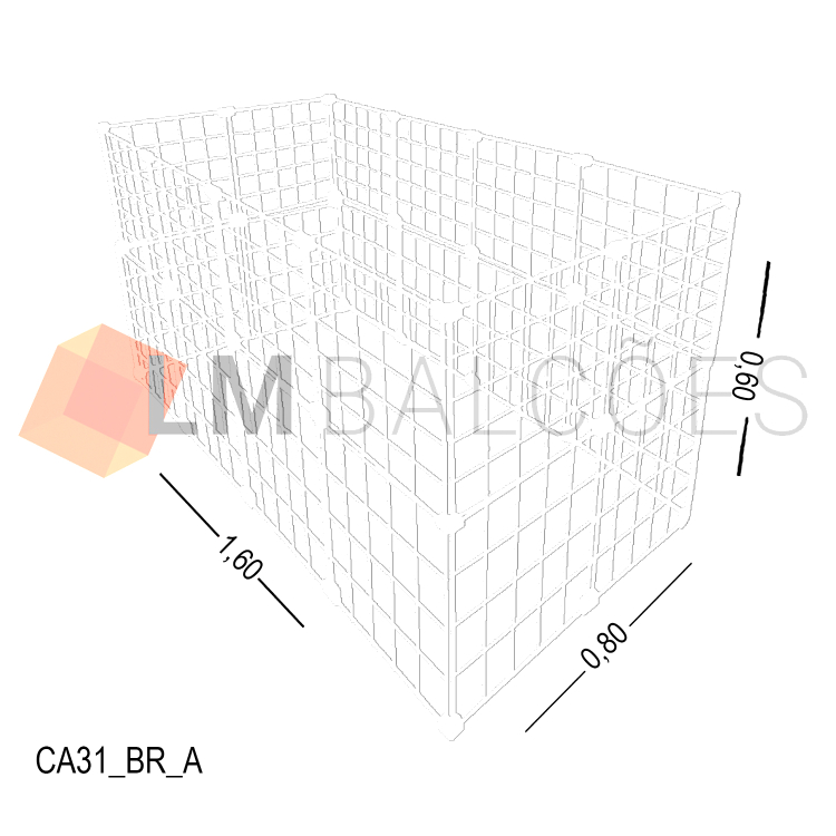 Cercadinho Para Animais Tela Aramada 1,60 X 0,80 X 0,60 BRANCO 1