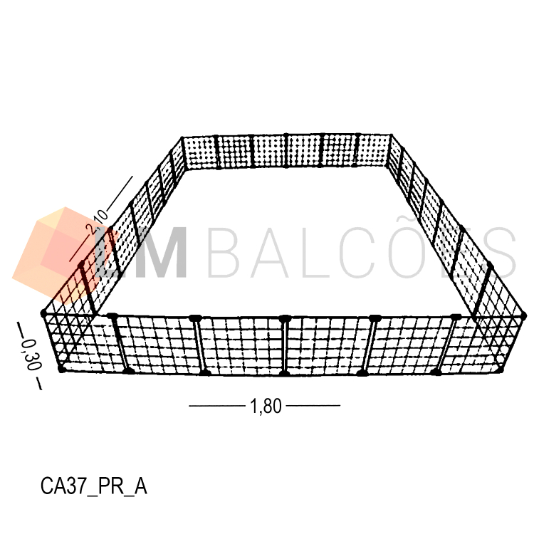 Cercadinho Para Pet Tela Aramada  2,10 X 0,30 X 1,80 1