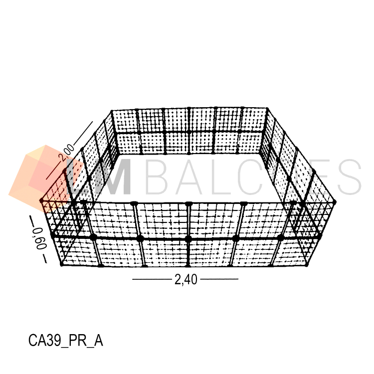 Cercadinho Para Pet Tela Aramada 2,40 X 0,60 X 2,00 1