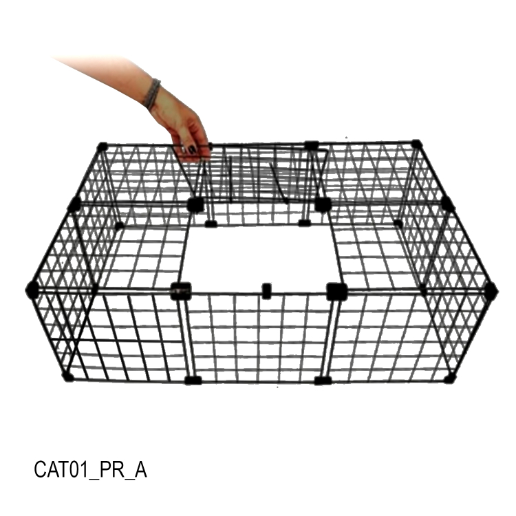 Cercadinho Aramado Preto com Teto Para Pet - 0,90 x 0,30 x 0,60m