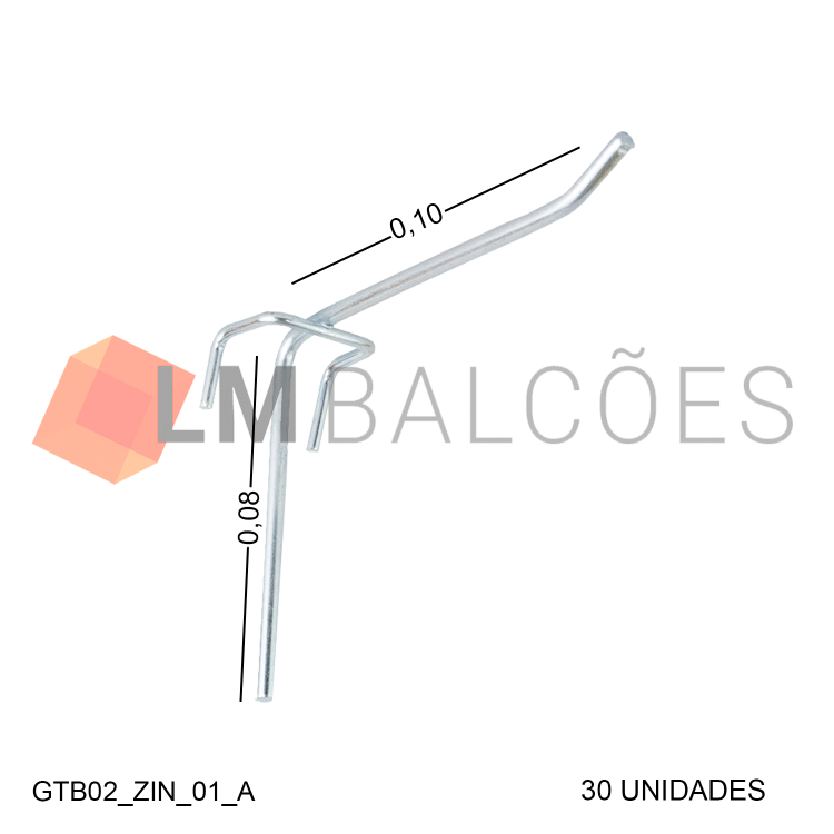 Gancho Para Tela Biombo Zincado 10cm -  30 Unidades 1