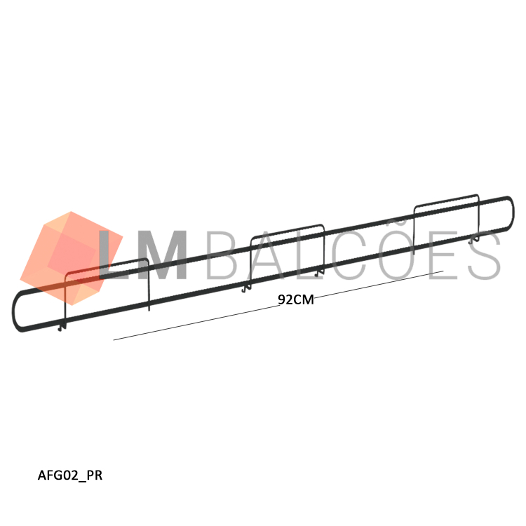 Aparador Reto p/ Gôndola 92cm - Preto 1