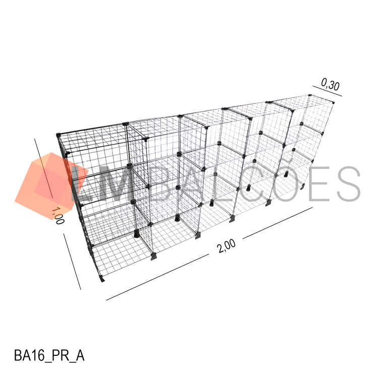 Balcão Aramado - 2,00 x 1,00 x 0,30 1