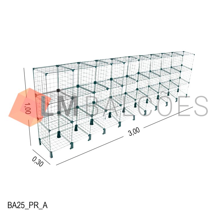Balcão Aramado - 3,00 x 1,00 x 0,30 1