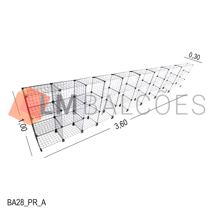 Balcão Aramado - 3,60 x 1,00 x 0,30 1