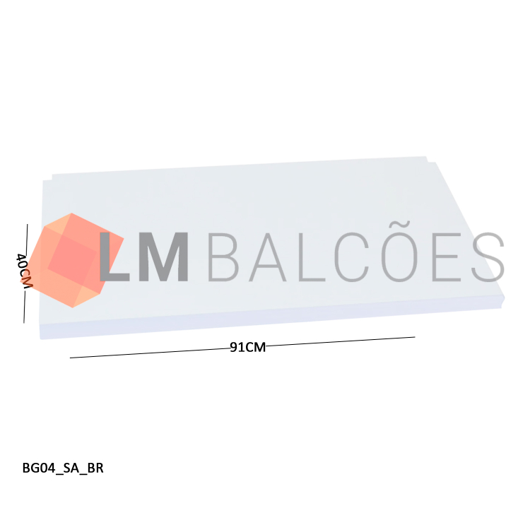 Bandeja p/ Gôndola SA 40 x 91cm - Branca 1