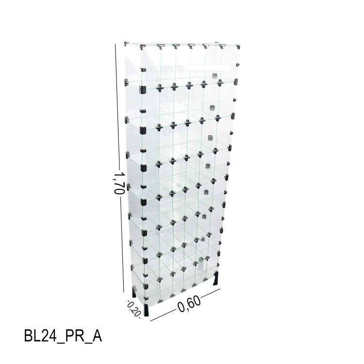 Baleiro De Vidro Expositor - 0,60 x 1,70 x 0,20 1