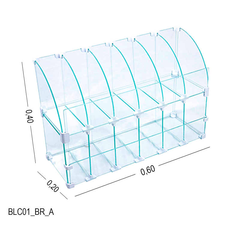Baleiro de vidro Raio Conectivos Brancos - 0,60 x 0,40 x 0,20 M 1