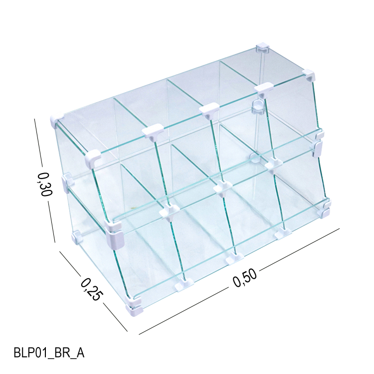 Baleiro Branco De Vidro Piramide  - 0,50 x 0,30 x 0,25m 1