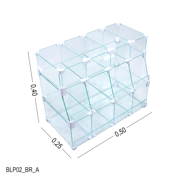 Baleiro Branco De Vidro Piramide  - 0,50 x 0,40 x 0,25m 1