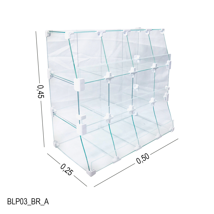 Baleiro de vidro Piramide Conectivos Brancos  - 0,50 x 0,45 x 0,25 M 1