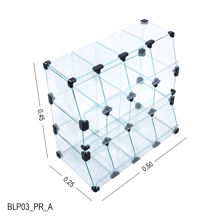 Baleiro Preto De Vidro Piramide  - 0,50 x 0,45 x 0,25m 1