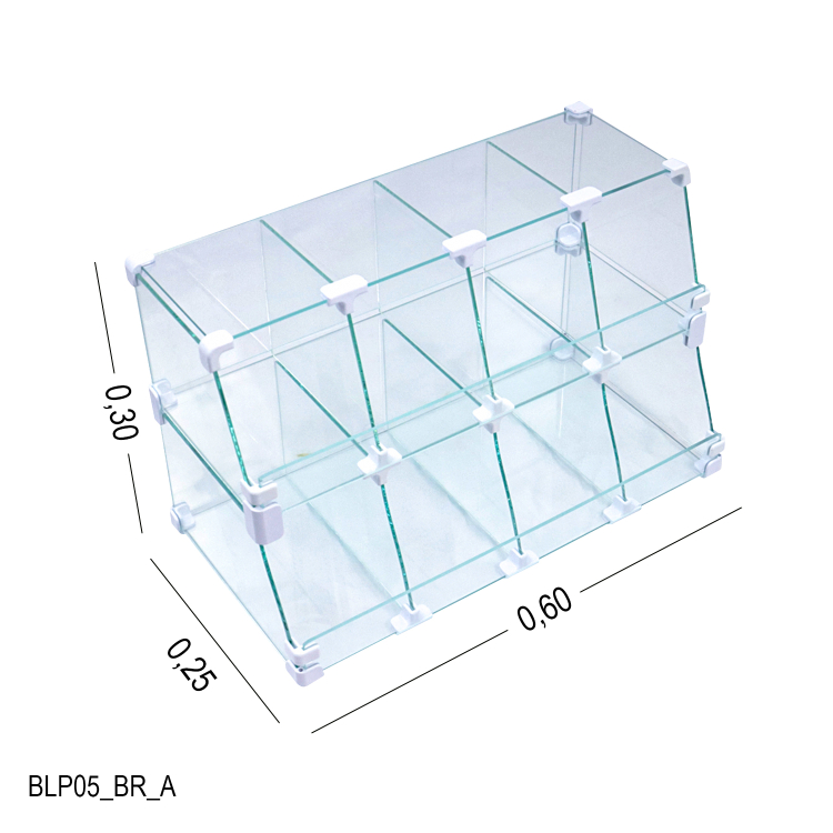 Baleiro Branco De Vidro Piramide - 0,60 x 0,30 x 0,25m 1
