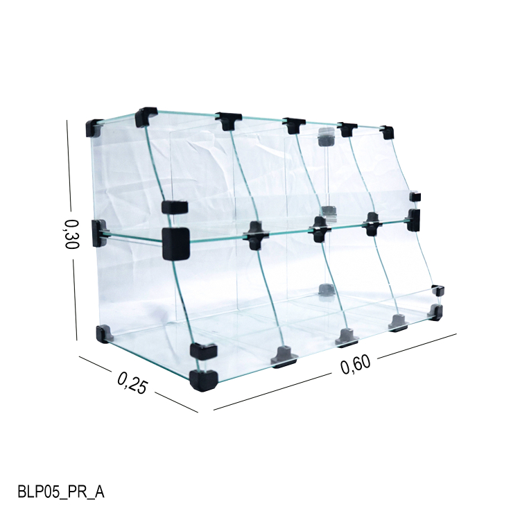 Baleiro Preto De Vidro Piramide - 0,60 x 0,30 x 0,25m 1