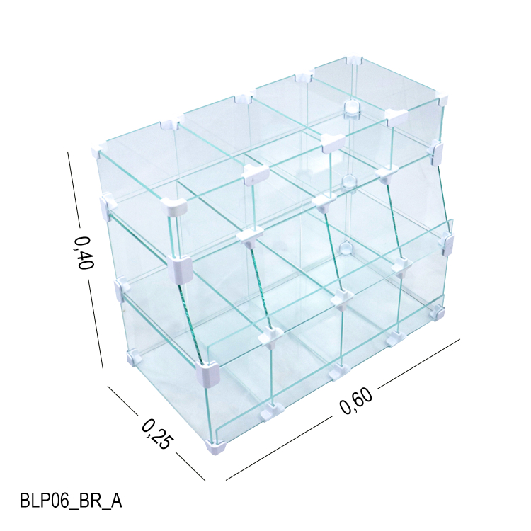 Baleiro Branco De Vidro Piramide - 0,60 x 0,40 x 0,25m 1