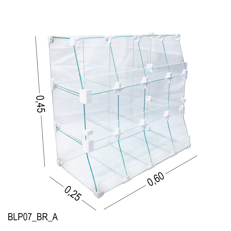 Baleiro Branco De Vidro Piramide - 0,60 x 0,45 x 0,25m 1