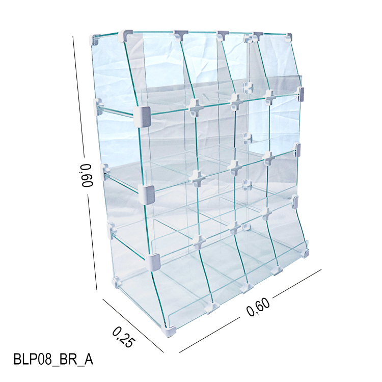 Baleiro Branco De Vidro Piramide - 0,60 x 0,60 x 0,25m 1